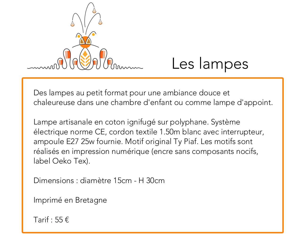 descriptif lampe